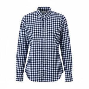 J. Crew Men Navy Blue and White Plaid Shirt Size Medium